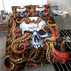 Pale Pink Blue Gradient Skull Pattern Duvet Cover Set - Wonder Skull