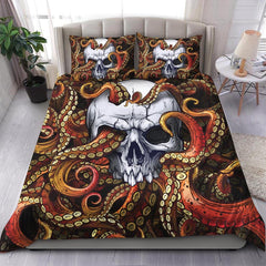 Pale Pink Blue Gradient Skull Pattern Duvet Cover Set - Wonder Skull