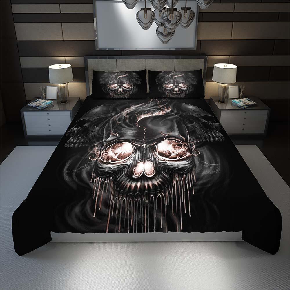 Smoke Melting Skull Duvet Cover Set - Wonder Skull