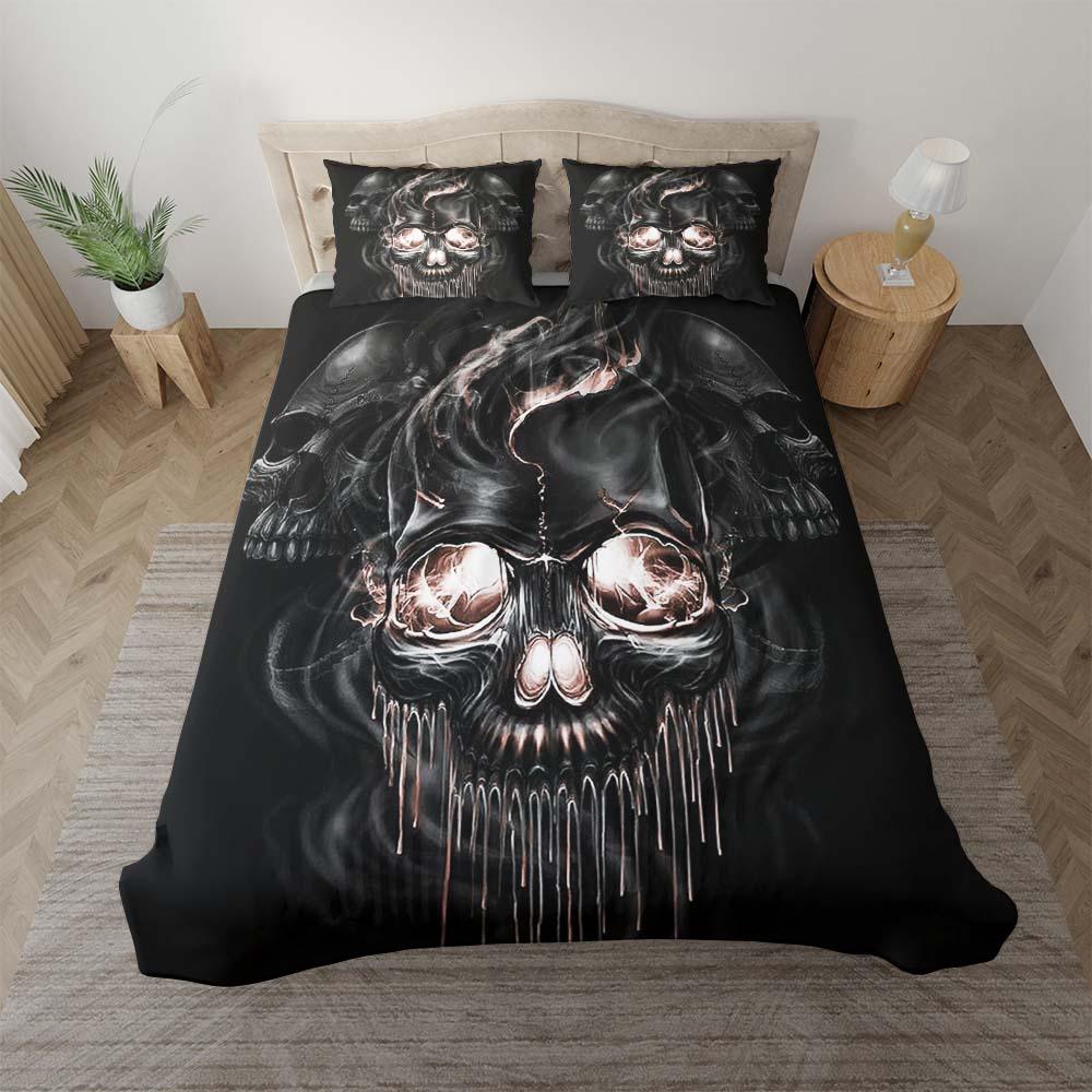 Smoke Melting Skull Duvet Cover Set - Wonder Skull