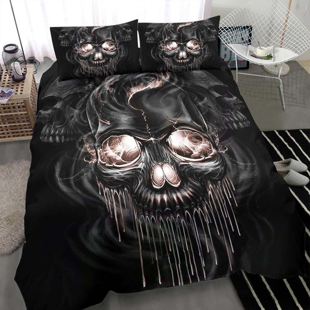Smoke Melting Skull Duvet Cover Set - Wonder Skull