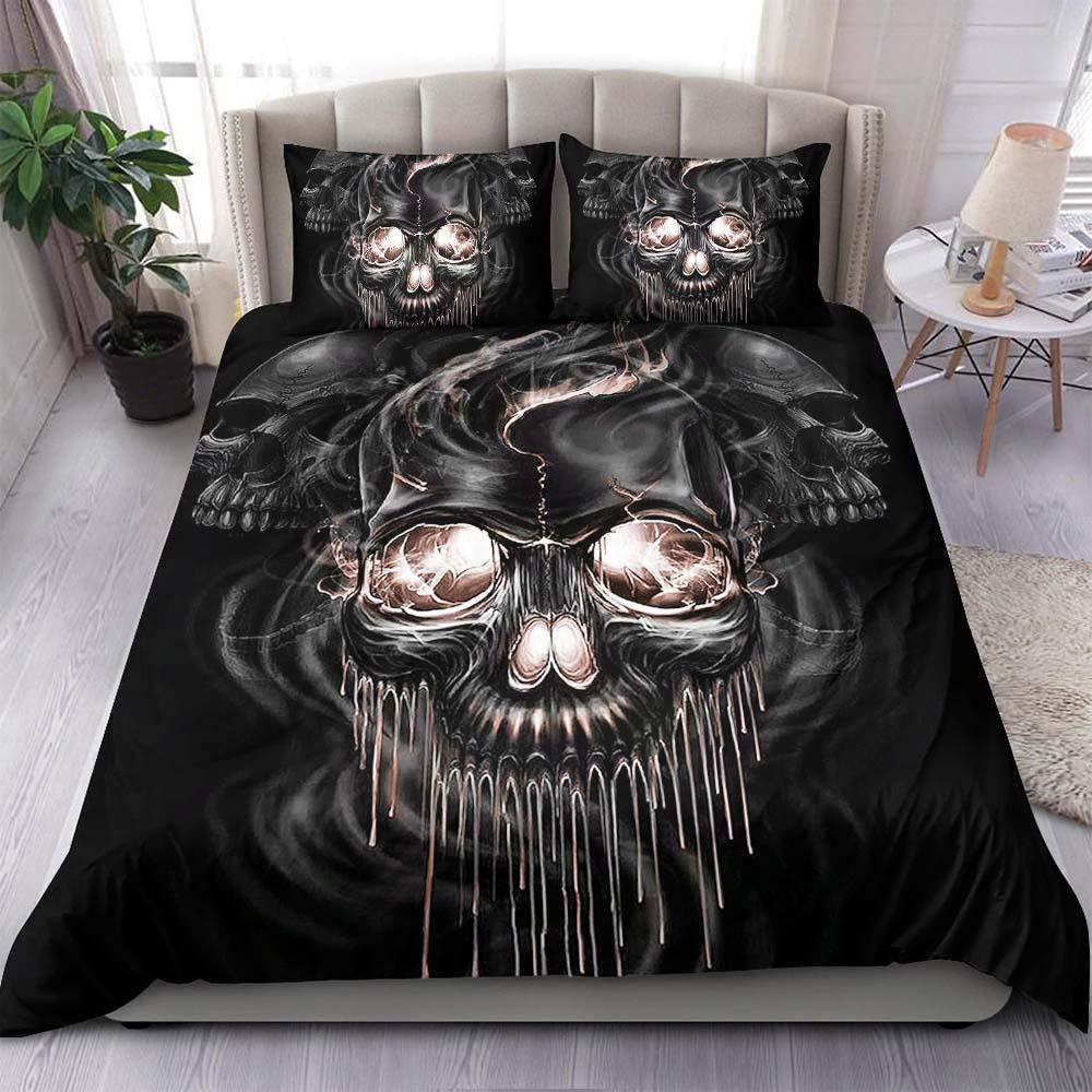 Smoke Melting Skull Duvet Cover Set - Wonder Skull