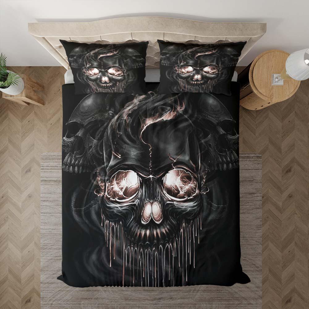 Smoke Melting Skull Duvet Cover Set - Wonder Skull