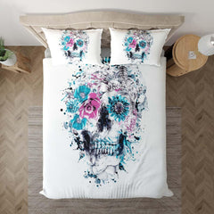 Splash Skull Flower Art Duvet Cover Set - Wonder Skull