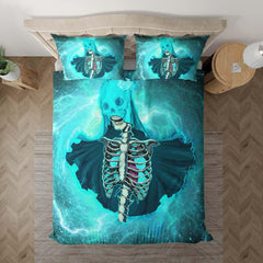 Thunder Skeleton Bride Duvet Cover Set - Wonder Skull