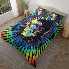 Tie Dye Colors Skull In Hood Duvet Cover Set - Wonder Skull