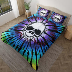 Tie Dye Ghost Skull Duvet Cover Set - Wonder Skull