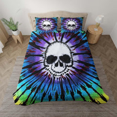 Tie Dye Ghost Skull Duvet Cover Set - Wonder Skull