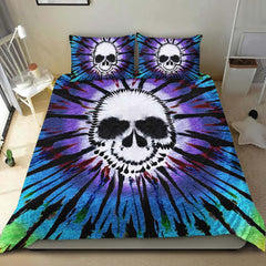 Tie Dye Ghost Skull Duvet Cover Set - Wonder Skull