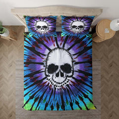 Tie Dye Ghost Skull Duvet Cover Set - Wonder Skull