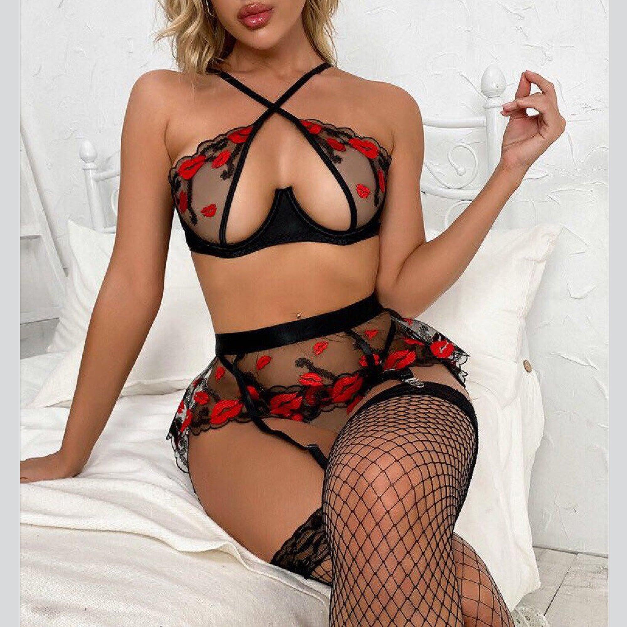 Mesh Yarn Lace Transparent Lingerie Set 2023 For Women - Wonder Skull