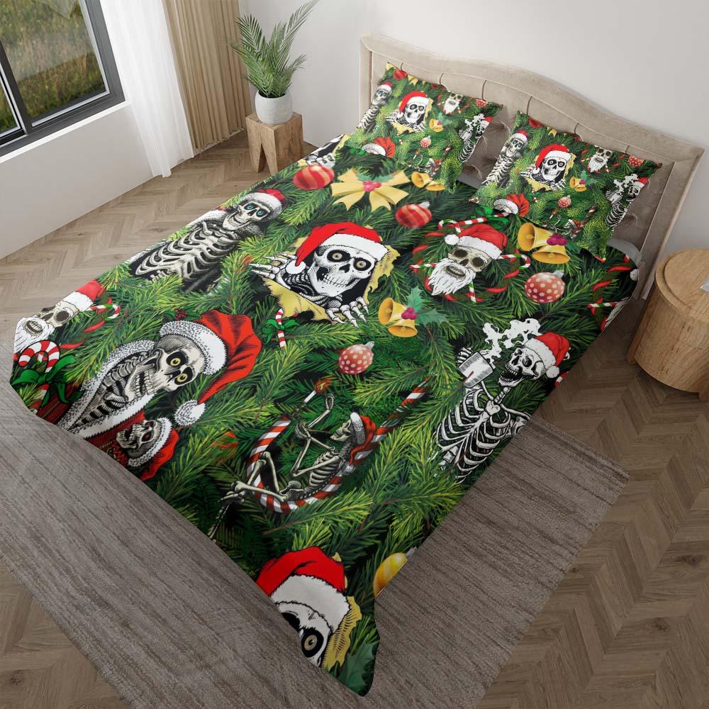 Christmas Skeleton Tree Duvet Cover Set - Wonder Skull