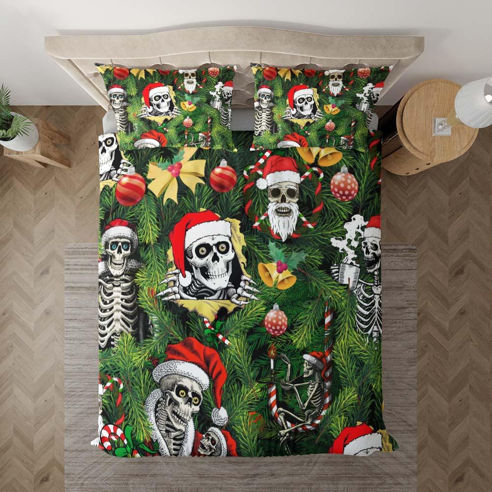 Christmas Skeleton Tree Duvet Cover Set - Wonder Skull