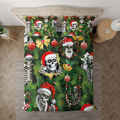 Christmas Skeleton Tree Duvet Cover Set - Wonder Skull