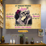 My Husband's Promise - Custom Personalized Names Gothic Skull And Roses Canvas