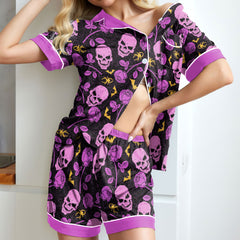 Chic and stylish women's pajama set with unique design prints and statement sleeves, Soft and luxurious fabrics make this pajama set perfect for bedtime or lounging at home.