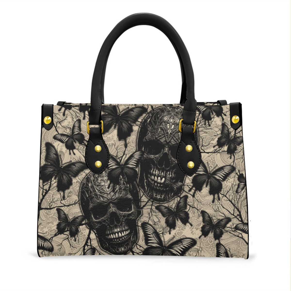 Wonder Skull structured tote bag solves the "I can't find anything in my bag" problem. The roomy interior fits your tablet, phone, wallet, water bottle, umbrella, and cosmetics — without the overstuffed look. Multiple interior pockets keep everything organized, so you're never digging around at checkout. Reinforced rivet corners and quality metal hardware ensure the bag holds up to daily use. Whether you're heading to work, running errands, or catching a flight, this tote keeps you looking put-together.