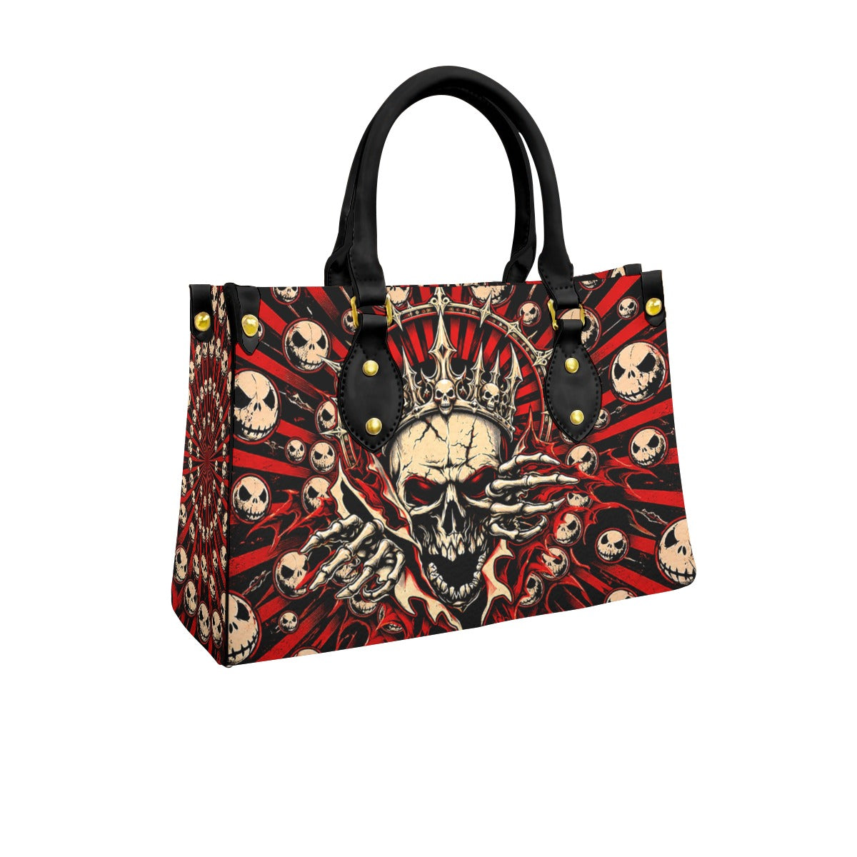 Wonder Skull structured tote bag solves the "I can't find anything in my bag" problem. The roomy interior fits your tablet, phone, wallet, water bottle, umbrella, and cosmetics — without the overstuffed look. Multiple interior pockets keep everything organized, so you're never digging around at checkout. Reinforced rivet corners and quality metal hardware ensure the bag holds up to daily use. Whether you're heading to work, running errands, or catching a flight, this tote keeps you looking put-together.