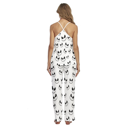 Black Face Art Cami Pajamas Sets For Women Sleepwears Combo