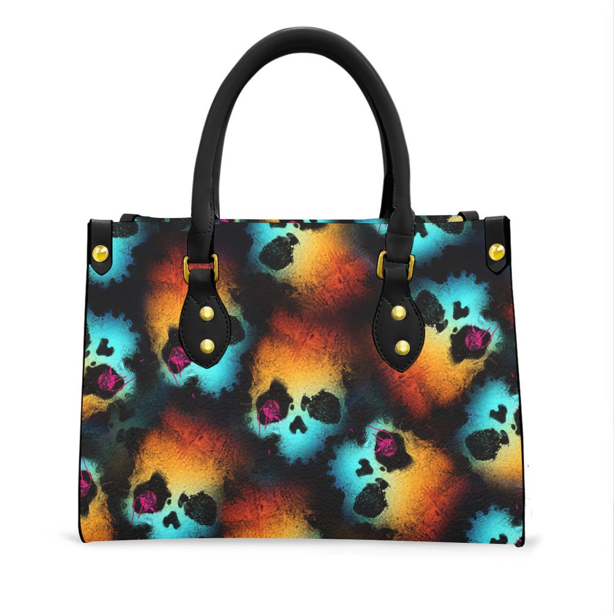 Wonder Skull structured tote bag solves the "I can't find anything in my bag" problem. The roomy interior fits your tablet, phone, wallet, water bottle, umbrella, and cosmetics — without the overstuffed look. Multiple interior pockets keep everything organized, so you're never digging around at checkout. Reinforced rivet corners and quality metal hardware ensure the bag holds up to daily use. Whether you're heading to work, running errands, or catching a flight, this tote keeps you looking put-together.