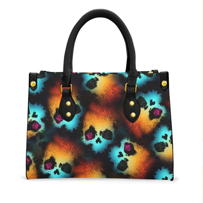Wonder Skull structured tote bag solves the "I can't find anything in my bag" problem. The roomy interior fits your tablet, phone, wallet, water bottle, umbrella, and cosmetics — without the overstuffed look. Multiple interior pockets keep everything organized, so you're never digging around at checkout. Reinforced rivet corners and quality metal hardware ensure the bag holds up to daily use. Whether you're heading to work, running errands, or catching a flight, this tote keeps you looking put-together.