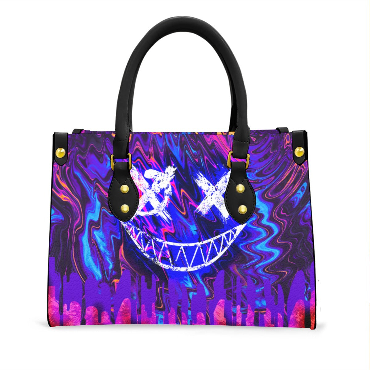 Wonder Skull structured tote bag solves the "I can't find anything in my bag" problem. The roomy interior fits your tablet, phone, wallet, water bottle, umbrella, and cosmetics — without the overstuffed look. Multiple interior pockets keep everything organized, so you're never digging around at checkout. Reinforced rivet corners and quality metal hardware ensure the bag holds up to daily use. Whether you're heading to work, running errands, or catching a flight, this tote keeps you looking put-together.