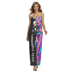 Holographic Art Cami Pajamas Sets For Women Sleepwears Combo