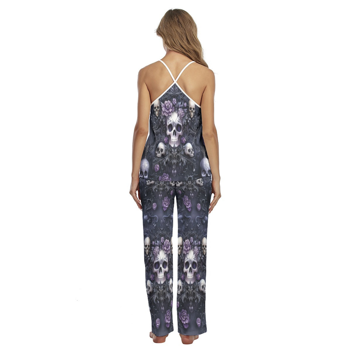 Gothic Skull Art Pajamas Sets For Women Sleepwears Combo