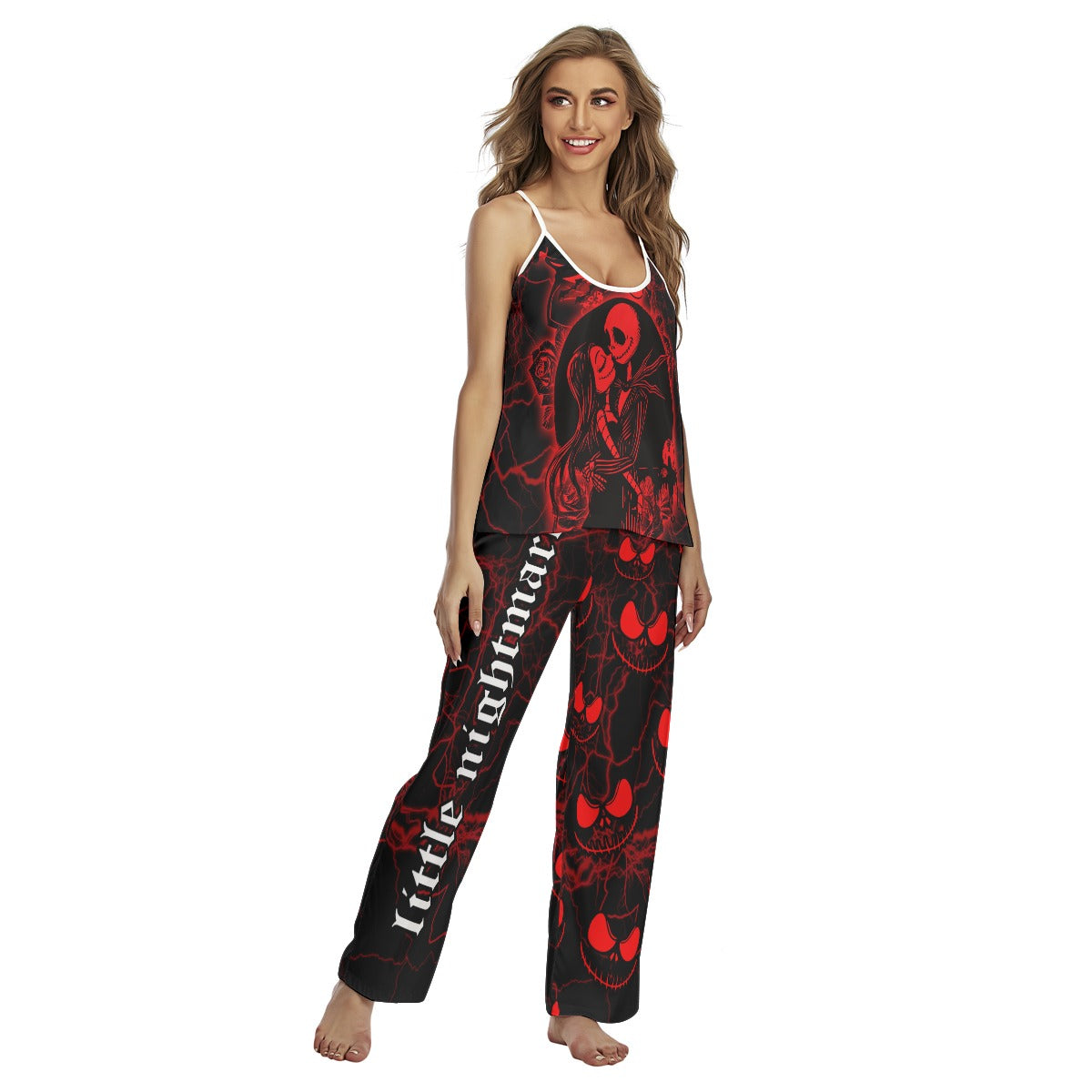 Red Thunder Art Cami Pajamas Sets For Women Sleepwears Combo