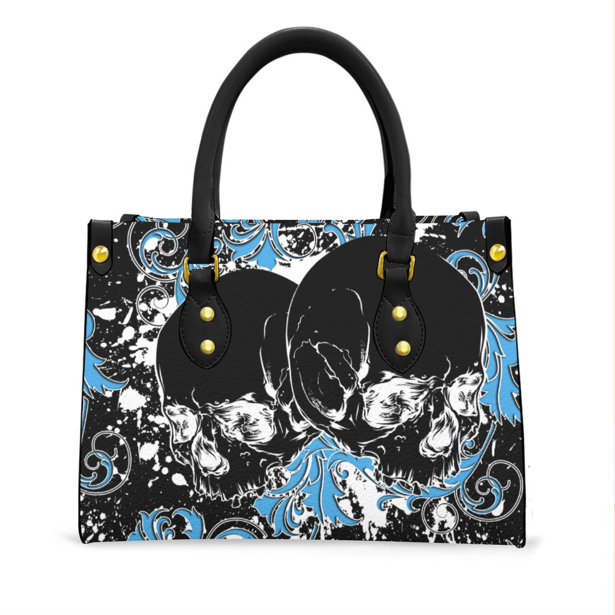 Wonder Skull structured tote bag solves the "I can't find anything in my bag" problem. The roomy interior fits your tablet, phone, wallet, water bottle, umbrella, and cosmetics — without the overstuffed look. Multiple interior pockets keep everything organized, so you're never digging around at checkout. Reinforced rivet corners and quality metal hardware ensure the bag holds up to daily use. Whether you're heading to work, running errands, or catching a flight, this tote keeps you looking put-together.