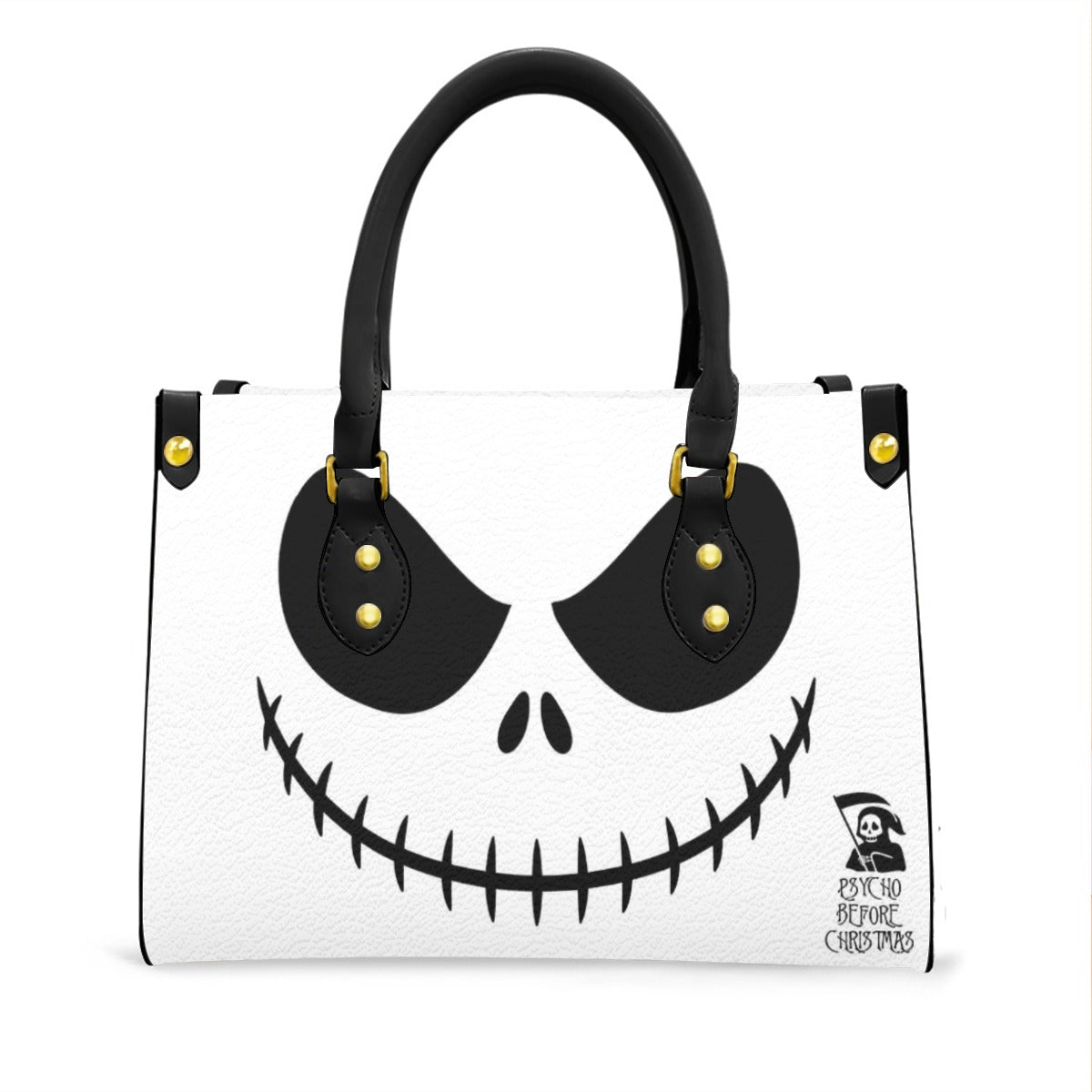 Wonder Skull structured tote bag solves the "I can't find anything in my bag" problem. The aoomy interior fits your tablet, phone, wallet, water bottle, umbrella, and cosmetics — without the overstuffed look. Multiple interior pockets keep everything organized, so you're never digging around at checkout. Reinforced rivet corners and quality metal hardware ensure the bag holds up to daily use. Whether you're heading to work, running errands, or catching a flight, this tote keeps you looking put-together.