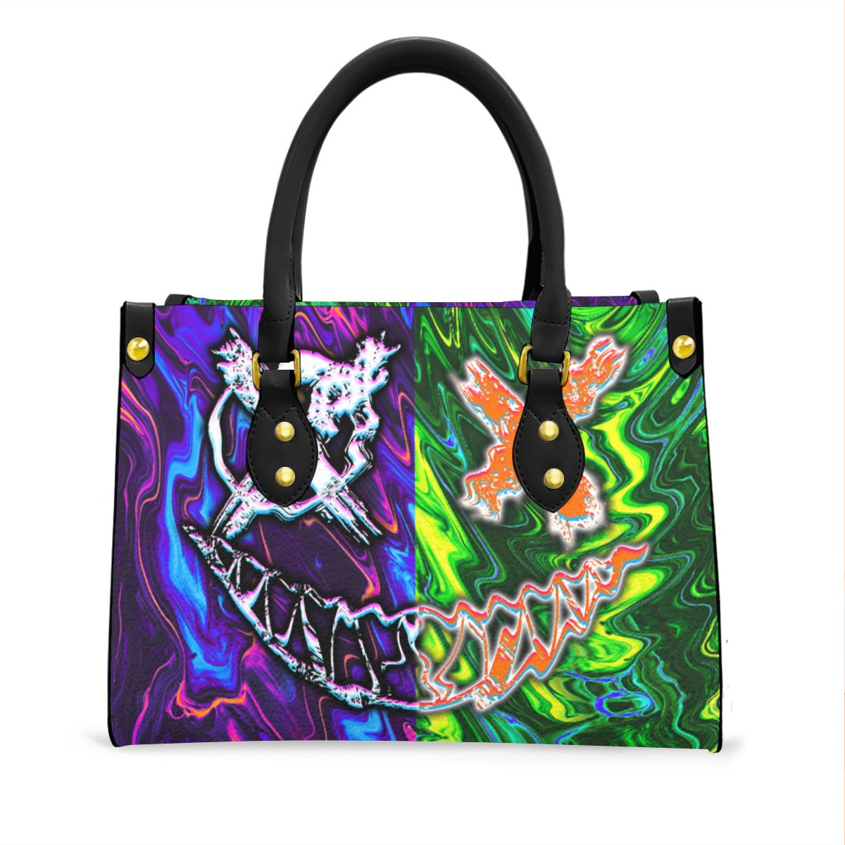 Wonder Skull structured tote bag solves the "I can't find anything in my bag" problem. The roomy interior fits your tablet, phone, wallet, water bottle, umbrella, and cosmetics — without the overstuffed look. Multiple interior pockets keep everything organized, so you're never digging around at checkout. Reinforced rivet corners and quality metal hardware ensure the bag holds up to daily use. Whether you're heading to work, running errands, or catching a flight, this tote keeps you looking put-together.