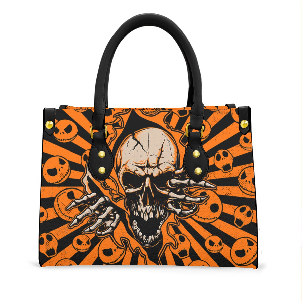 Wonder Skull structured tote bag solves the "I can't find anything in my bag" problem. The roomy interior fits your tablet, phone, wallet, water bottle, umbrella, and cosmetics — without the overstuffed look. Multiple interior pockets keep everything organized, so you're never digging around at checkout. Reinforced rivet corners and quality metal hardware ensure the bag holds up to daily use. Whether you're heading to work, running errands, or catching a flight, this tote keeps you looking put-together.
