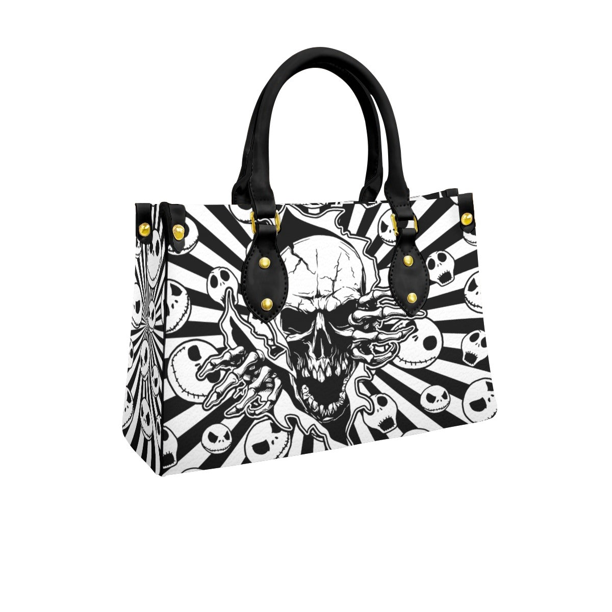 Wonder Skull structured tote bag solves the "I can't find anything in my bag" problem. The roomy interior fits your tablet, phone, wallet, water bottle, umbrella, and cosmetics — without the overstuffed look. Multiple interior pockets keep everything organized, so you're never digging around at checkout. Reinforced rivet corners and quality metal hardware ensure the bag holds up to daily use. Whether you're heading to work, running errands, or catching a flight, this tote keeps you looking put-together.