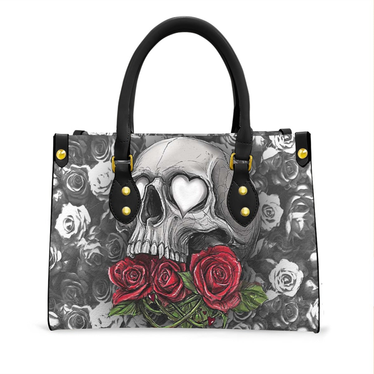 Wonder Skull structured tote bag solves the "I can't find anything in my bag" problem. The aoomy interior fits your tablet, phone, wallet, water bottle, umbrella, and cosmetics — without the overstuffed look. Multiple interior pockets keep everything organized, so you're never digging around at checkout. Reinforced rivet corners and quality metal hardware ensure the bag holds up to daily use. Whether you're heading to work, running errands, or catching a flight, this tote keeps you looking put-together.