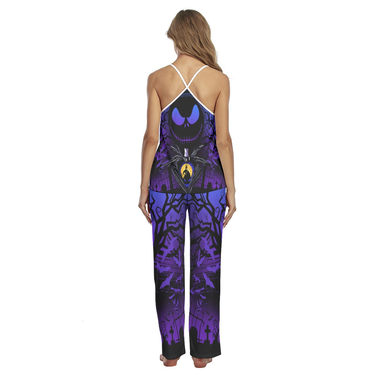 Purple Night Moon Pajamas Sets For Women Sleepwears Combo