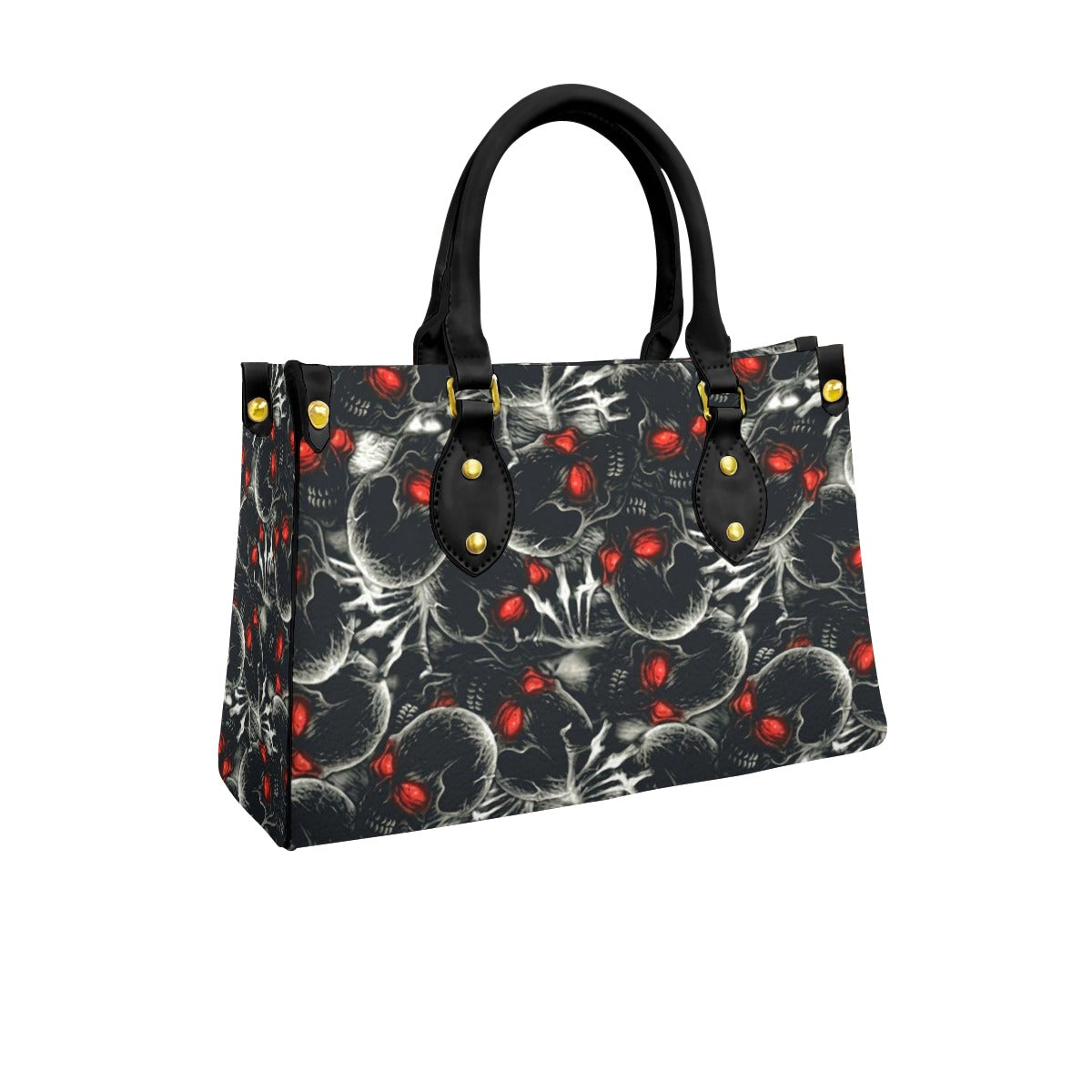 Wonder Skull structured tote bag solves the "I can't find anything in my bag" problem. The aoomy interior fits your tablet, phone, wallet, water bottle, umbrella, and cosmetics — without the overstuffed look. Multiple interior pockets keep everything organized, so you're never digging around at checkout. Reinforced rivet corners and quality metal hardware ensure the bag holds up to daily use. Whether you're heading to work, running errands, or catching a flight, this tote keeps you looking put-together.