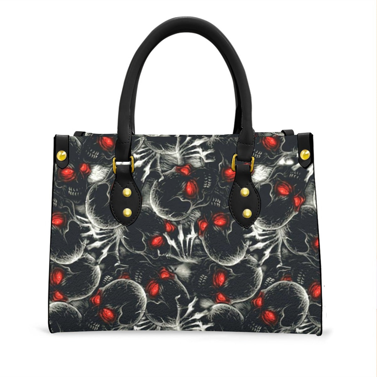Wonder Skull structured tote bag solves the "I can't find anything in my bag" problem. The aoomy interior fits your tablet, phone, wallet, water bottle, umbrella, and cosmetics — without the overstuffed look. Multiple interior pockets keep everything organized, so you're never digging around at checkout. Reinforced rivet corners and quality metal hardware ensure the bag holds up to daily use. Whether you're heading to work, running errands, or catching a flight, this tote keeps you looking put-together.