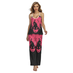 Pink Night Art Pajamas Sets For Women Sleepwears Combo