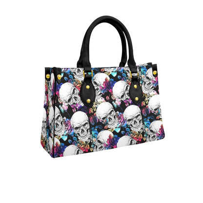 Wonder Skull structured tote bag solves the "I can't find anything in my bag" problem. The roomy interior fits your tablet, phone, wallet, water bottle, umbrella, and cosmetics — without the overstuffed look. Multiple interior pockets keep everything organized, so you're never digging around at checkout. Reinforced rivet corners and quality metal hardware ensure the bag holds up to daily use. Whether you're heading to work, running errands, or catching a flight, this tote keeps you looking put-together.