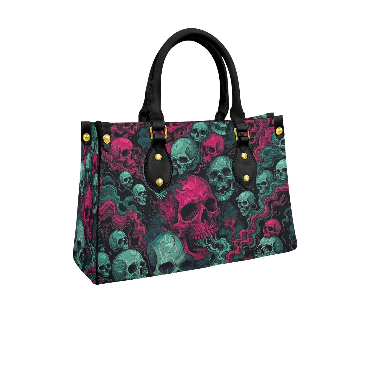 Wonder Skull structured tote bag solves the "I can't find anything in my bag" problem. The roomy interior fits your tablet, phone, wallet, water bottle, umbrella, and cosmetics — without the overstuffed look. Multiple interior pockets keep everything organized, so you're never digging around at checkout. Reinforced rivet corners and quality metal hardware ensure the bag holds up to daily use. Whether you're heading to work, running errands, or catching a flight, this tote keeps you looking put-together.