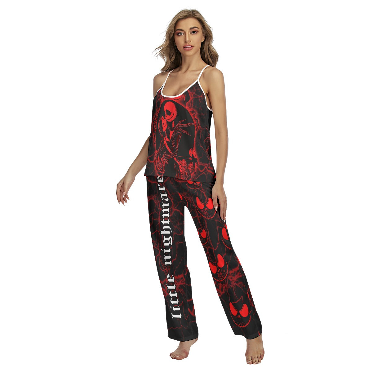 Red Thunder Art Cami Pajamas Sets For Women Sleepwears Combo