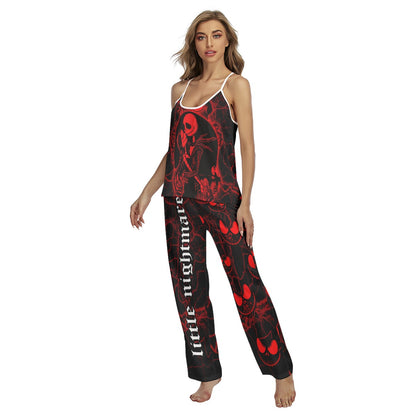 Red Thunder Art Cami Pajamas Sets For Women Sleepwears Combo