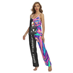 Holographic Art Cami Pajamas Sets For Women Sleepwears Combo