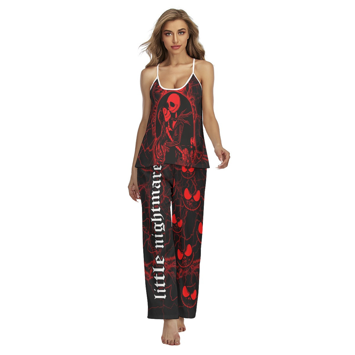 Red Thunder Art Cami Pajamas Sets For Women Sleepwears Combo