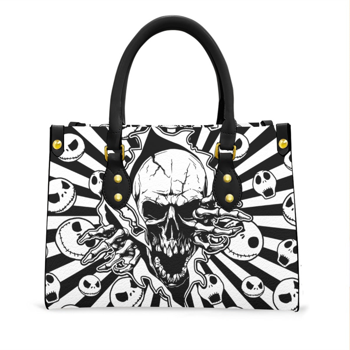 Wonder Skull structured tote bag solves the "I can't find anything in my bag" problem. The roomy interior fits your tablet, phone, wallet, water bottle, umbrella, and cosmetics — without the overstuffed look. Multiple interior pockets keep everything organized, so you're never digging around at checkout. Reinforced rivet corners and quality metal hardware ensure the bag holds up to daily use. Whether you're heading to work, running errands, or catching a flight, this tote keeps you looking put-together.