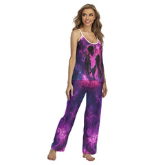 Purple Couple Art Pajamas Sets For Women Sleepwears Combo