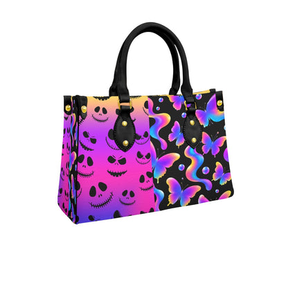 Wonder Skull structured tote bag solves the "I can't find anything in my bag" problem. The roomy interior fits your tablet, phone, wallet, water bottle, umbrella, and cosmetics — without the overstuffed look. Multiple interior pockets keep everything organized, so you're never digging around at checkout. Reinforced rivet corners and quality metal hardware ensure the bag holds up to daily use. Whether you're heading to work, running errands, or catching a flight, this tote keeps you looking put-together.
