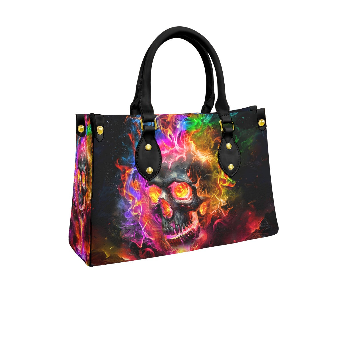 Wonder Skull structured tote bag solves the "I can't find anything in my bag" problem. The roomy interior fits your tablet, phone, wallet, water bottle, umbrella, and cosmetics — without the overstuffed look. Multiple interior pockets keep everything organized, so you're never digging around at checkout. Reinforced rivet corners and quality metal hardware ensure the bag holds up to daily use. Whether you're heading to work, running errands, or catching a flight, this tote keeps you looking put-together.