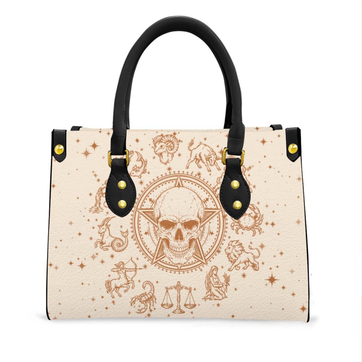 Wonder Skull structured tote bag solves the "I can't find anything in my bag" problem. The roomy interior fits your tablet, phone, wallet, water bottle, umbrella, and cosmetics — without the overstuffed look. Multiple interior pockets keep everything organized, so you're never digging around at checkout. Reinforced rivet corners and quality metal hardware ensure the bag holds up to daily use. Whether you're heading to work, running errands, or catching a flight, this tote keeps you looking put-together.
